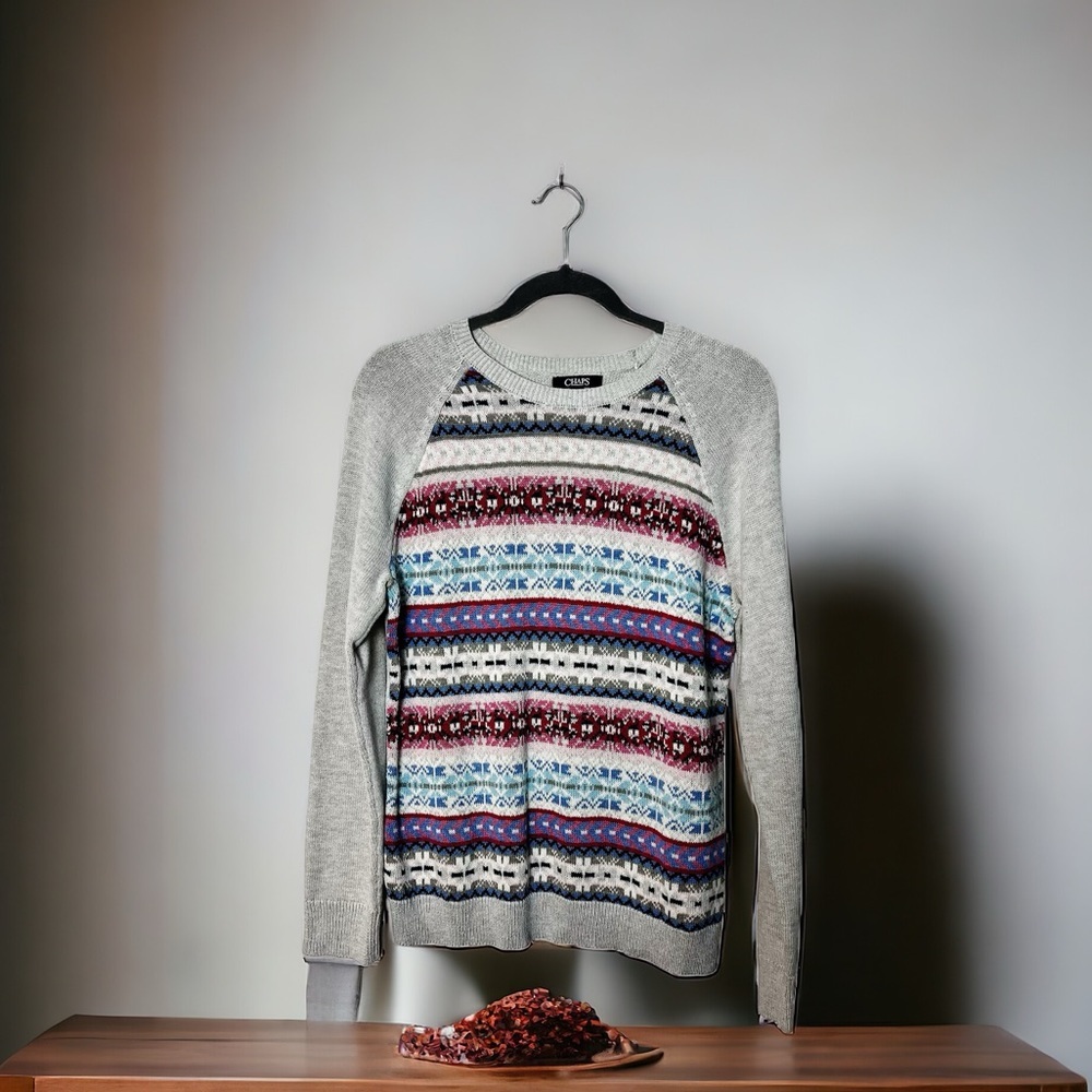 Chaps - Winter Snowflake Fair Isle Sweater Crew Neck Pullover Jumper - Sz. XL